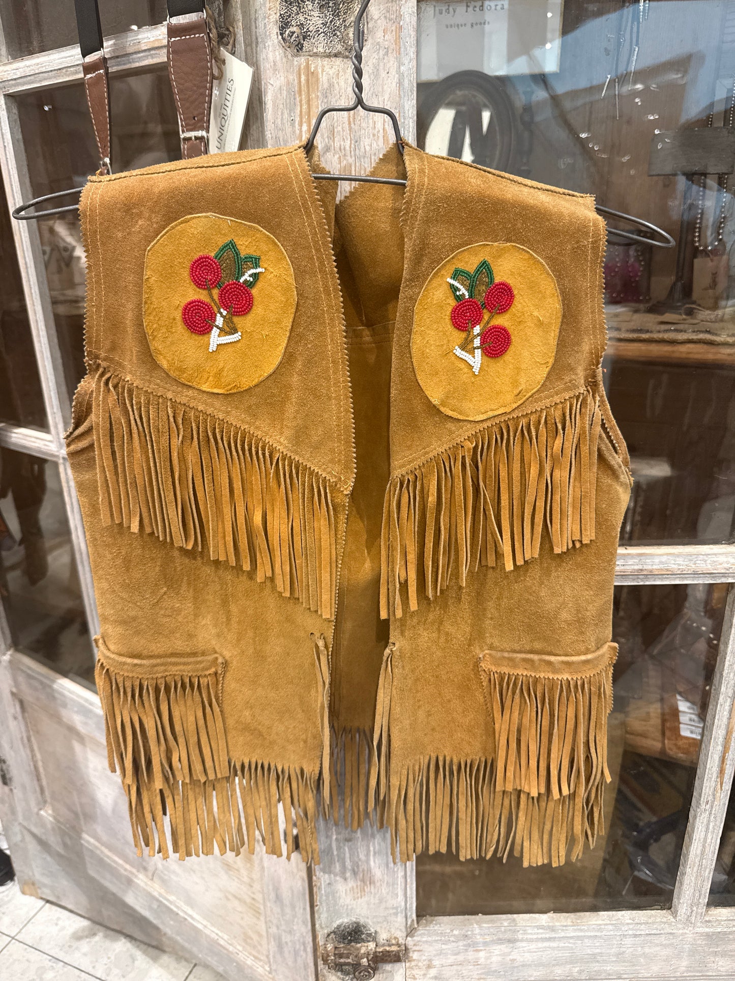 Cherry Fringe Vest
