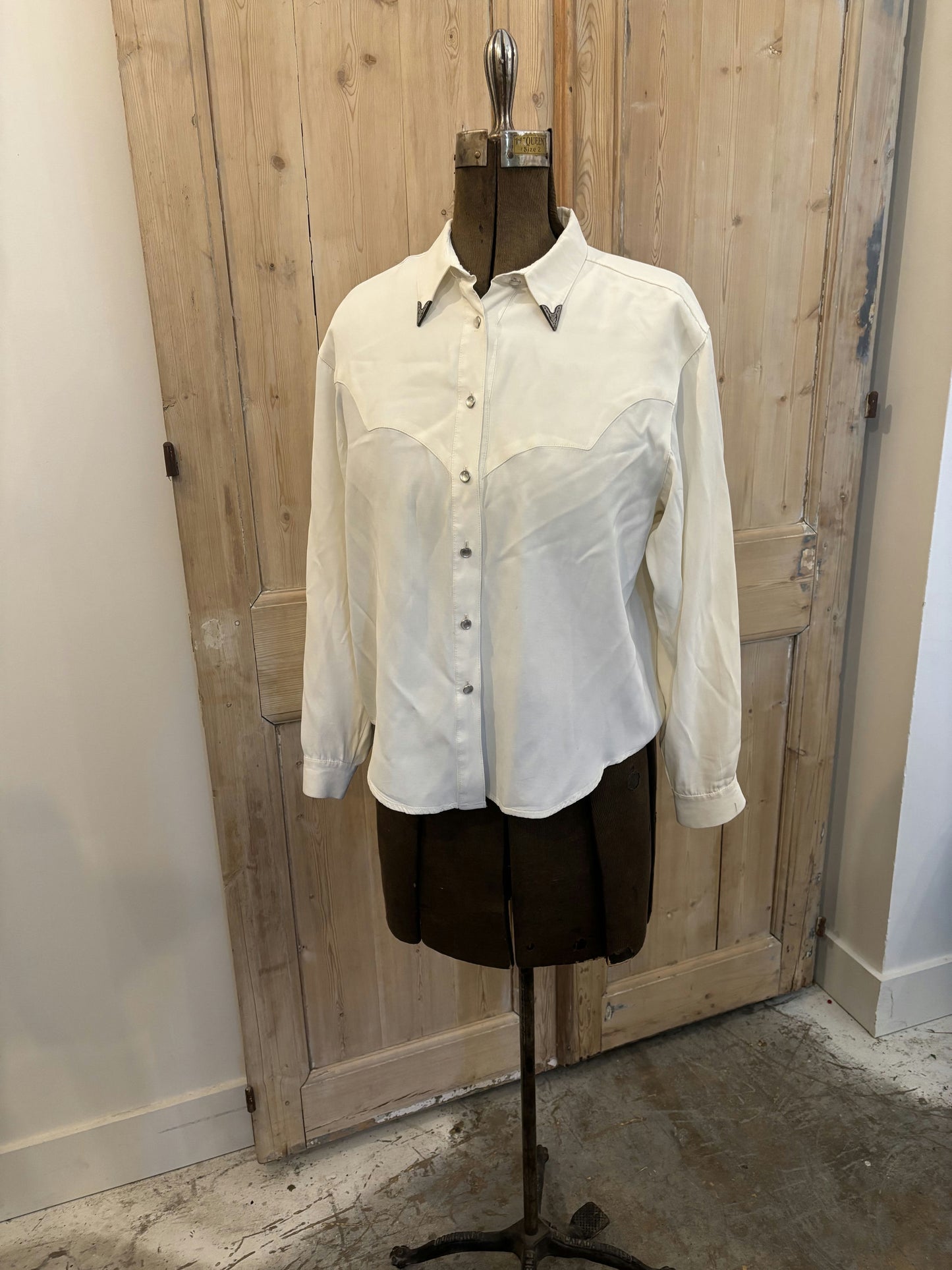 Vintage Rayon Blouse with Collar Tips