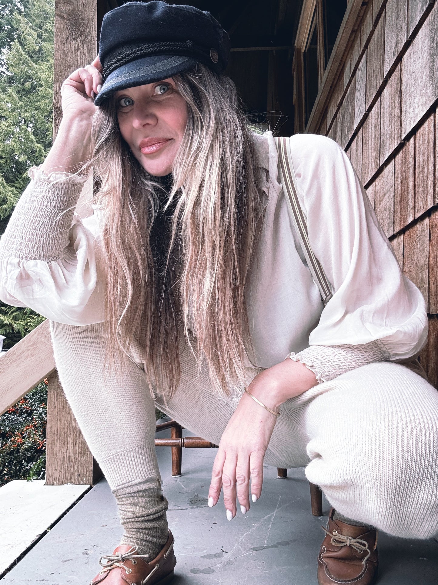 navy wool fisherman hat