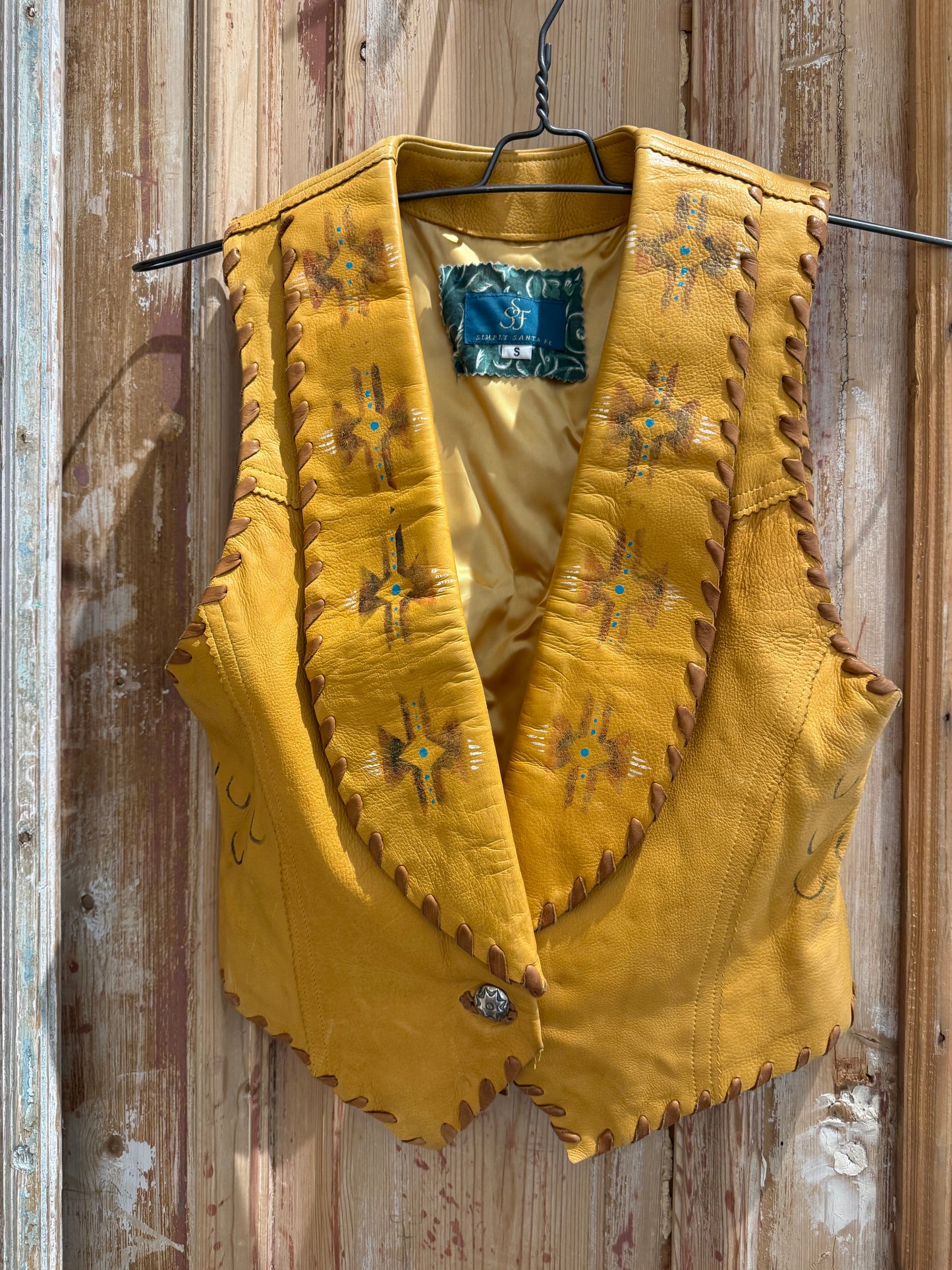 Hand Painted Buckskin Vest