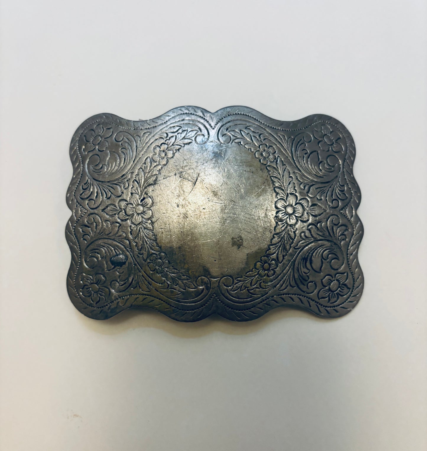 Vintage Nickel Silver Scalloped Buckle