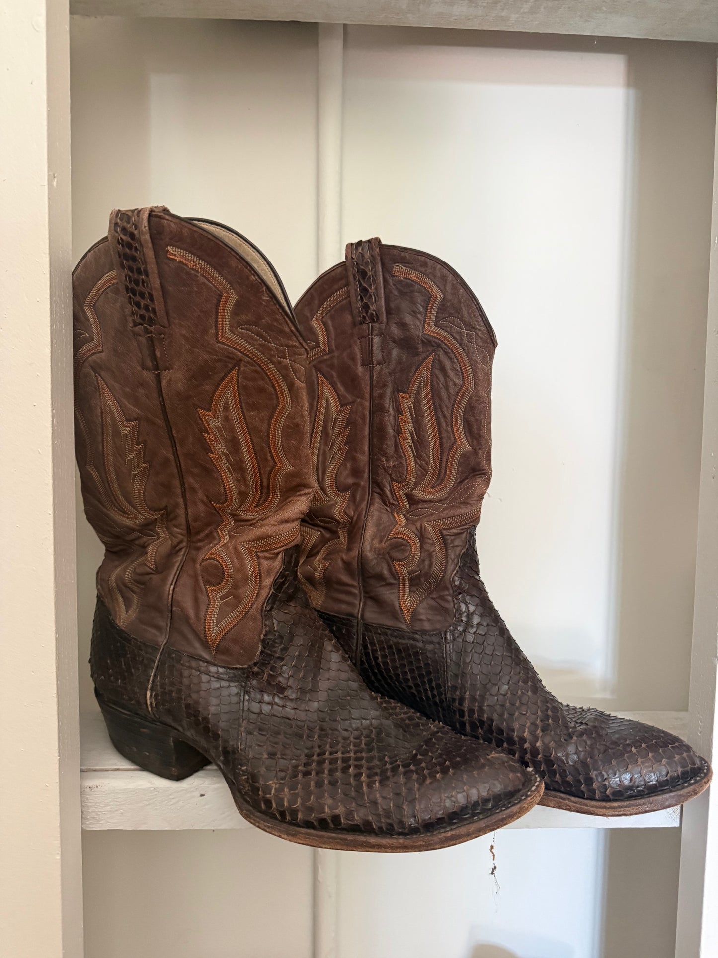 Larry Mahan Snakeskin Cowboy Boots 10/11