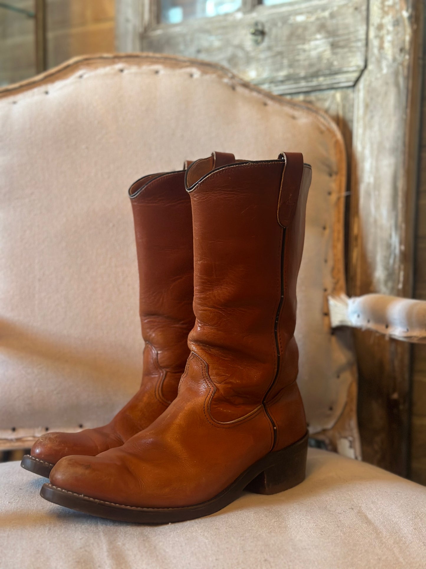 DOUBLE H BROWN COWBOY BOOTS M10