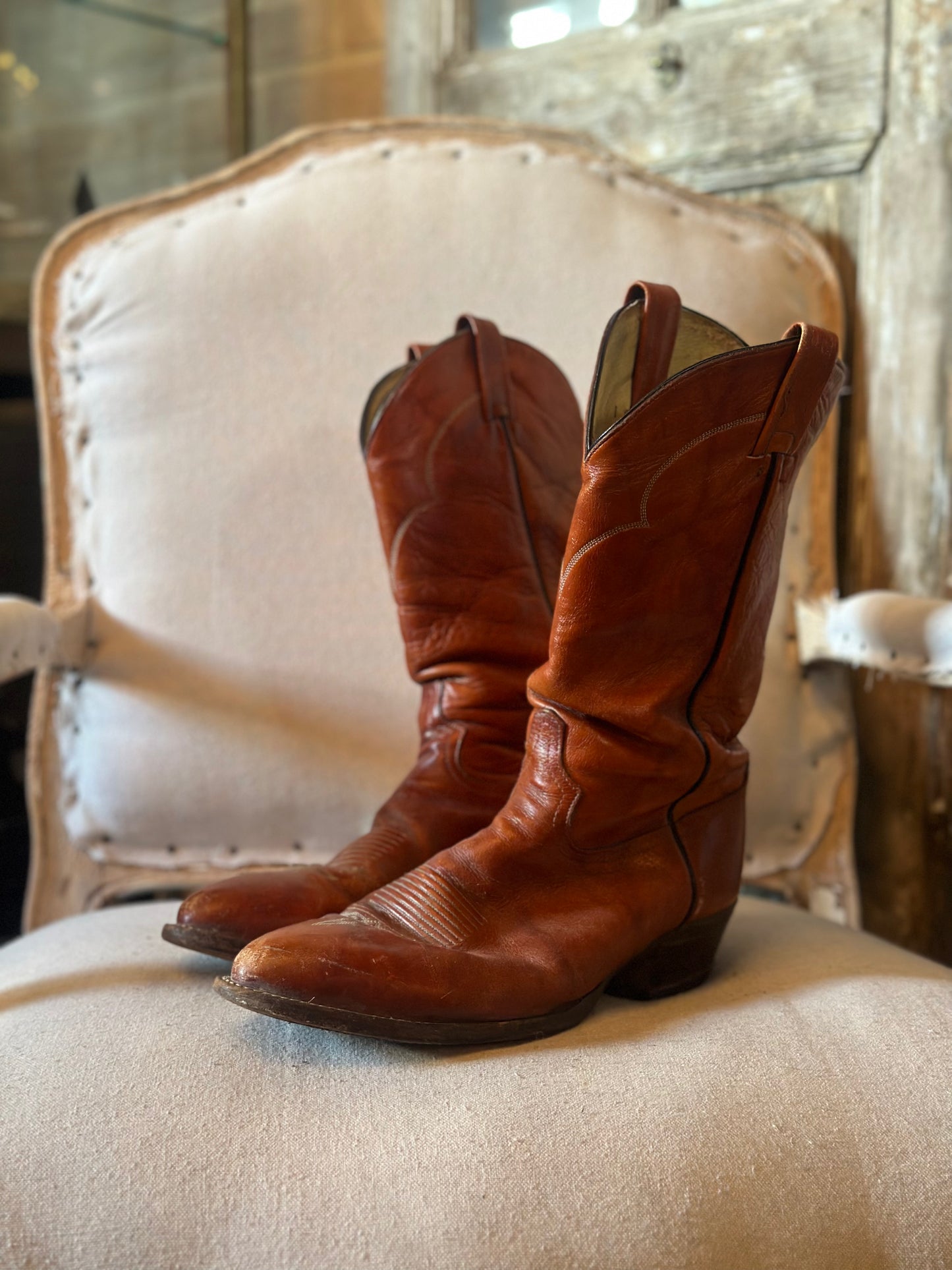TONY LAMA BROWN COWBOY BOOTS M10.5