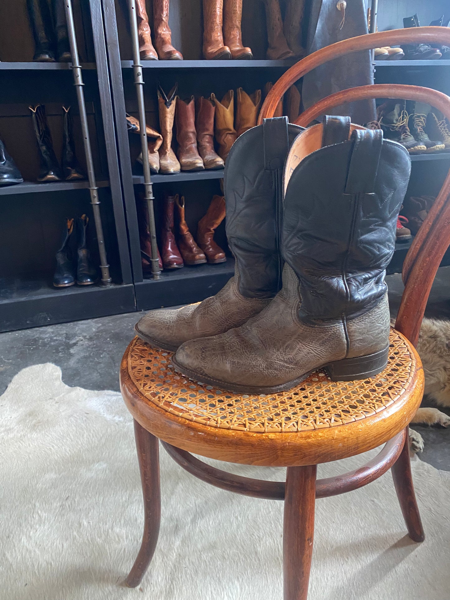 OLIVE GREEN + BLACK BILTRITE COWBOY BOOTS