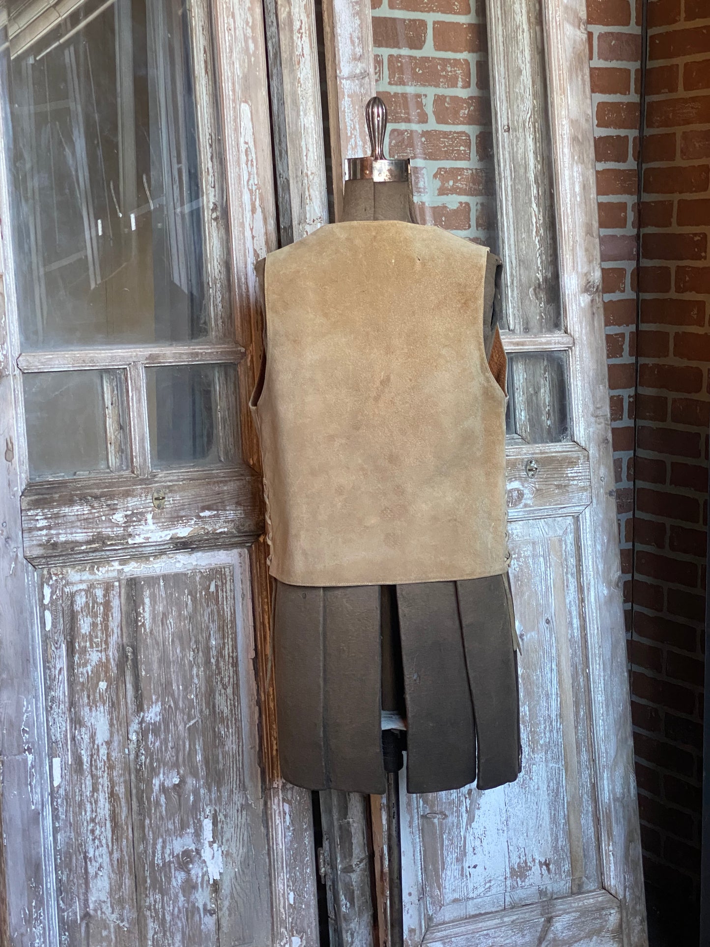 LIGHT TAN DISTRESSED SUEDE VEST