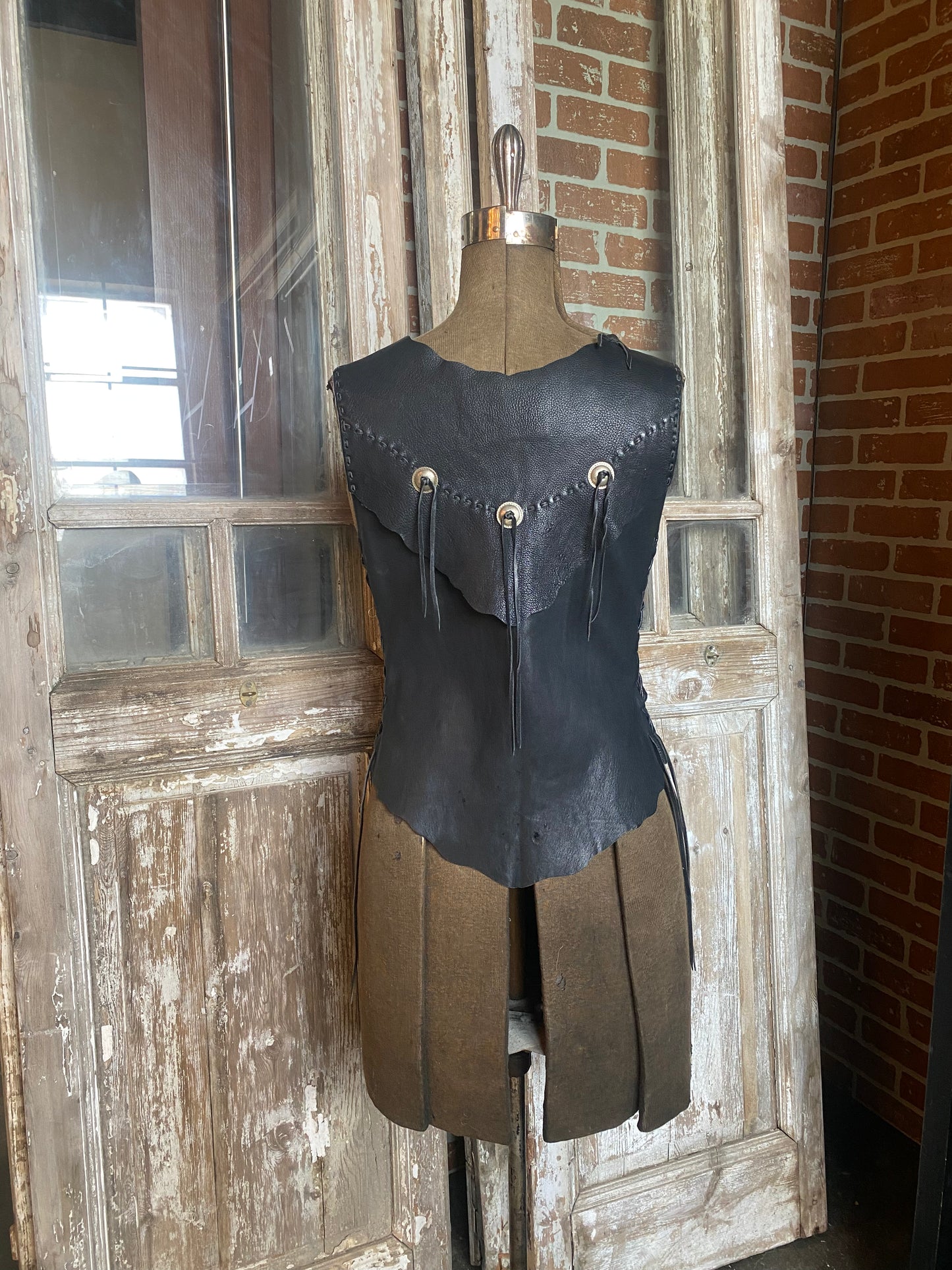 BLACK BOHO FRINGE LEATHER VEST