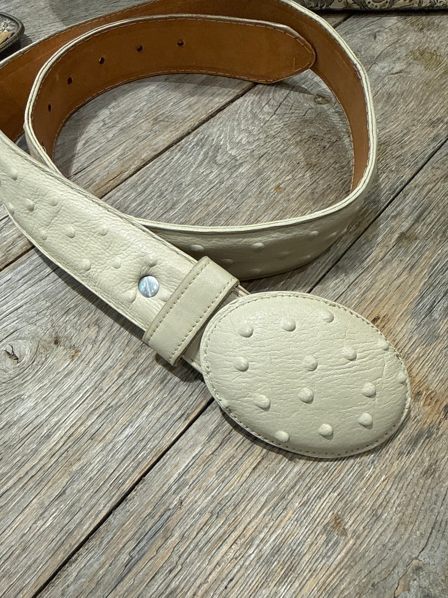 Ostrich Belt and Buckle