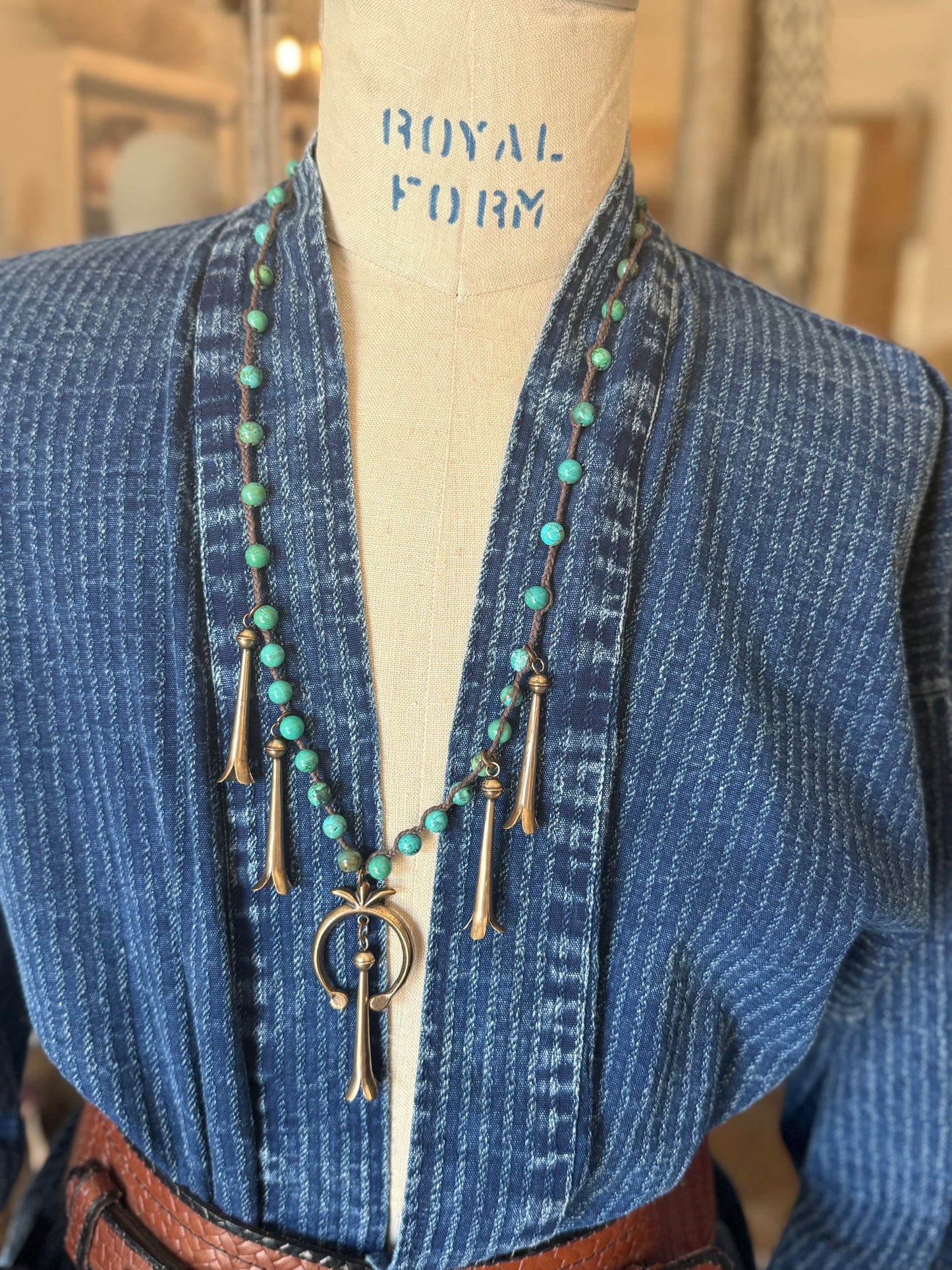 Turquoise Squash Blossom Necklace