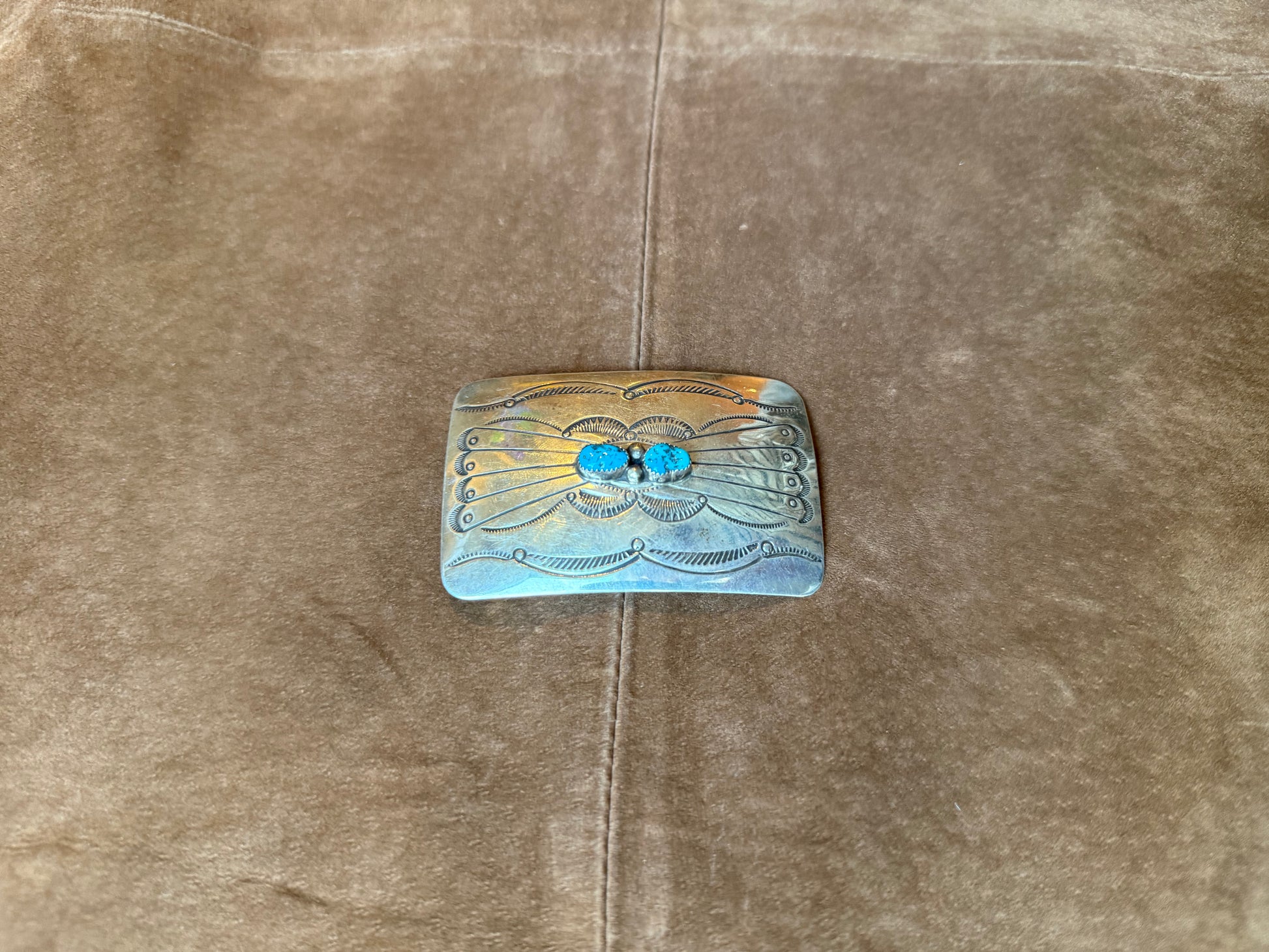 Belt Buckle - Turquoise Double