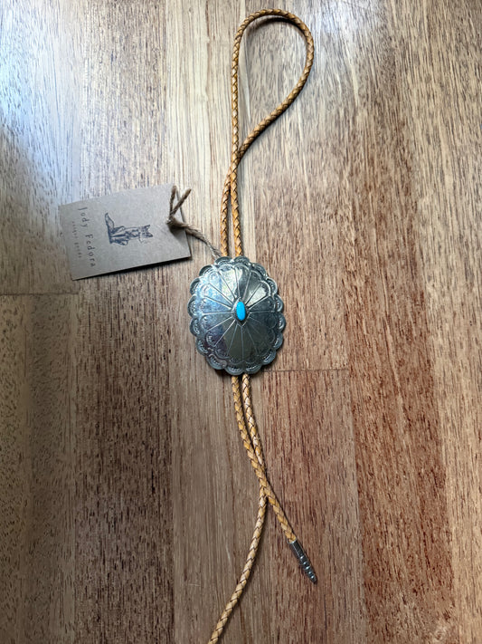 Navajo Silver and Turquoise Bolo