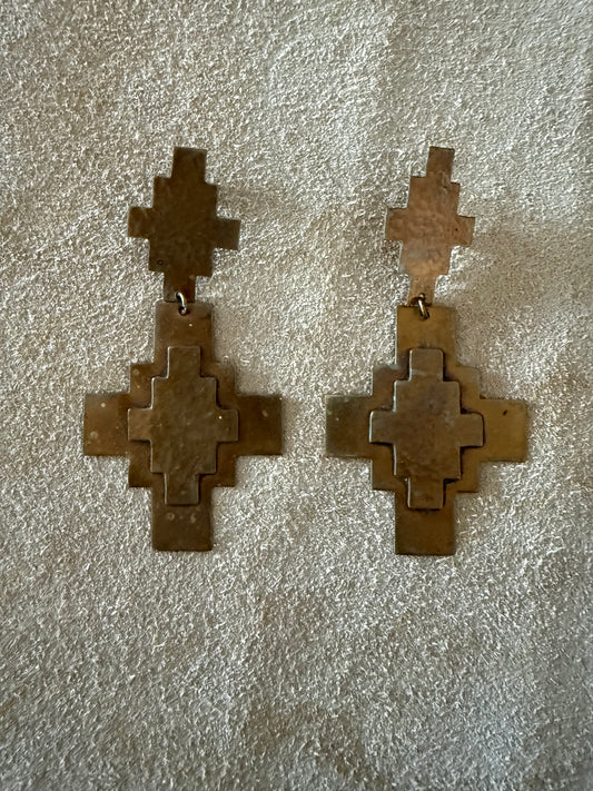 Vintage Brass Navajo earrings