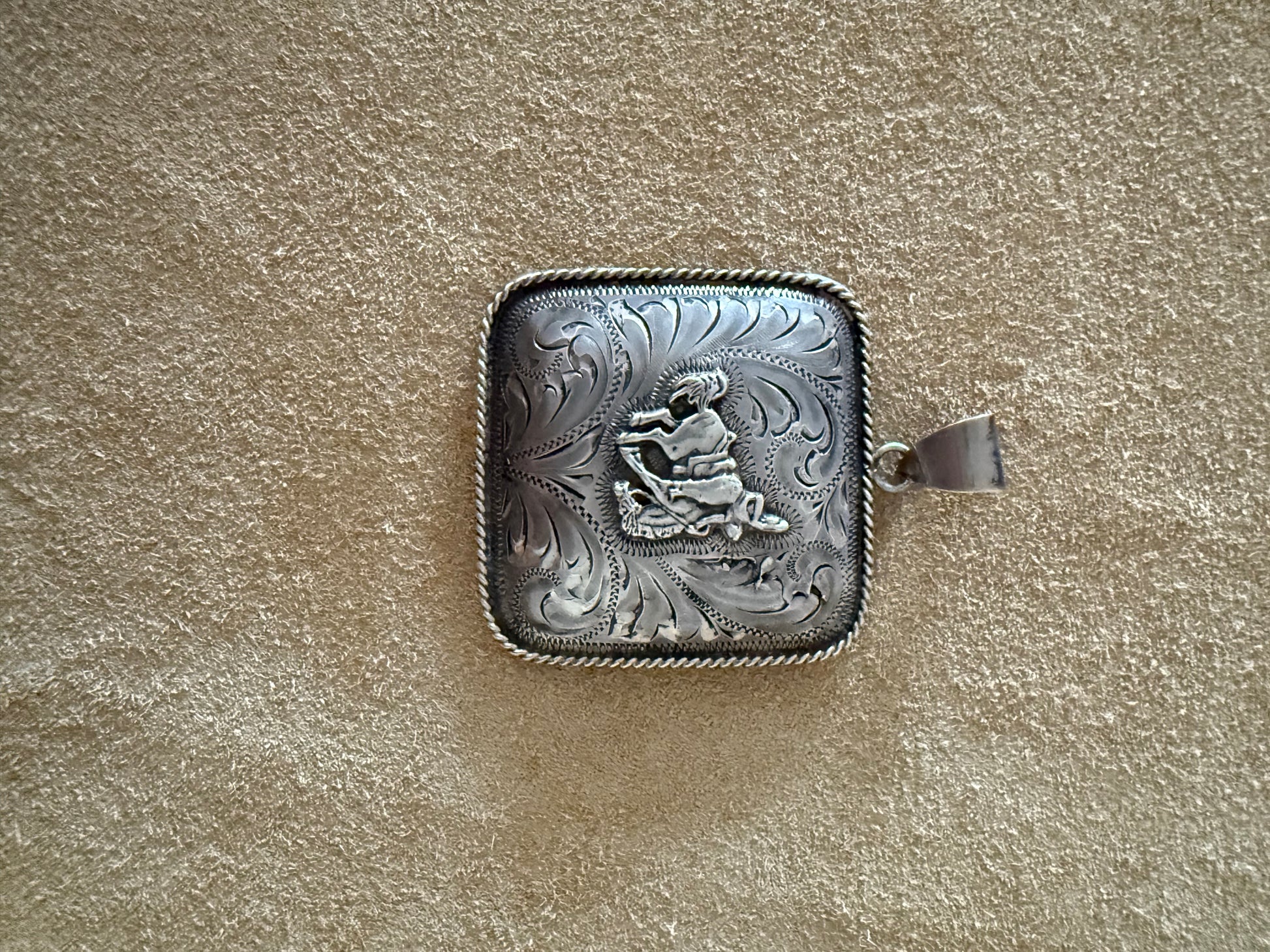 Silver Bronc Rider Pendant