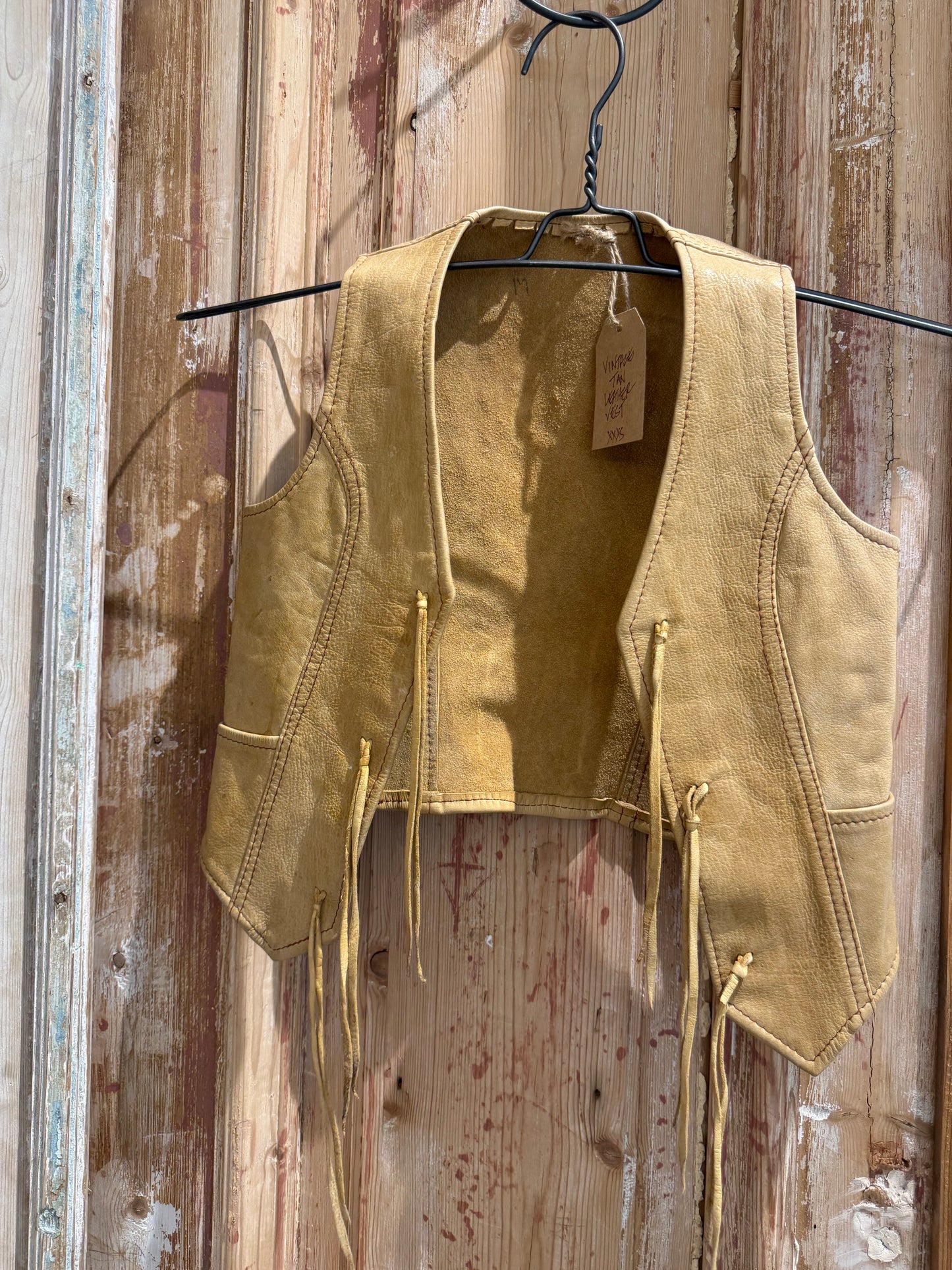 Vintage Tan Leather Vest