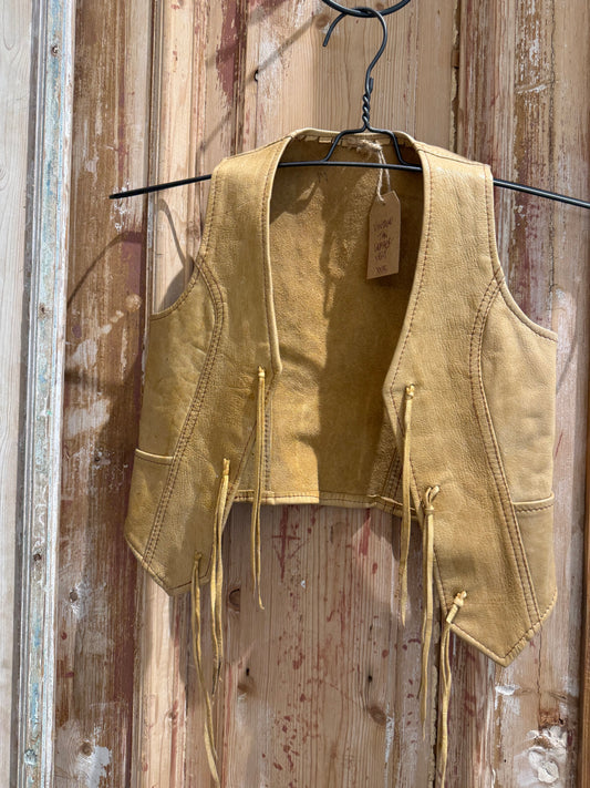 Vintage Tan Leather Vest