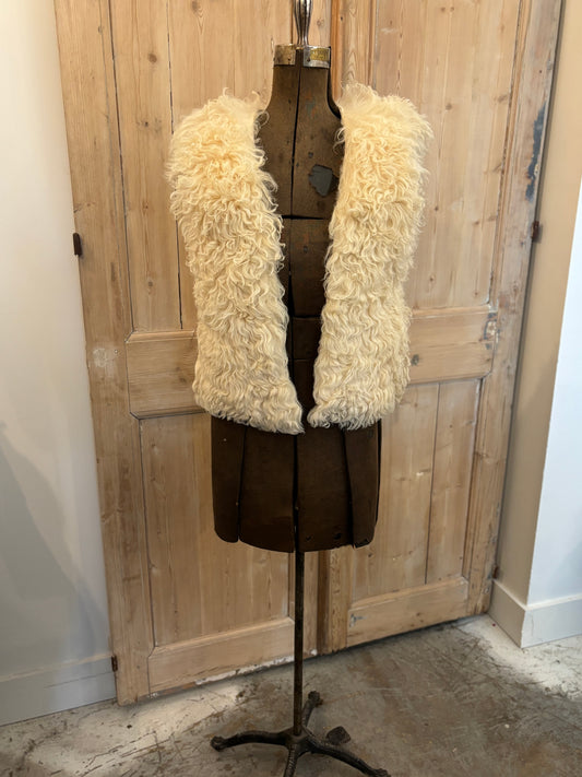 Cream Curly Sheepskin Vest