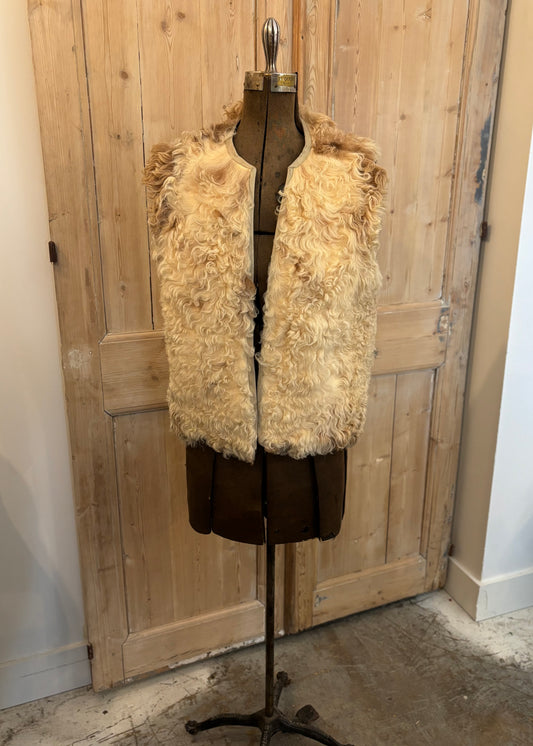 Two Tone Curly Sheepskin Vest