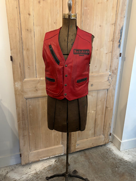 Red Leather Vest - Redskins