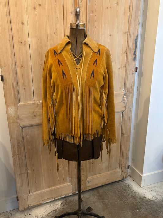 Vintage Beaded Buckskin Pullover