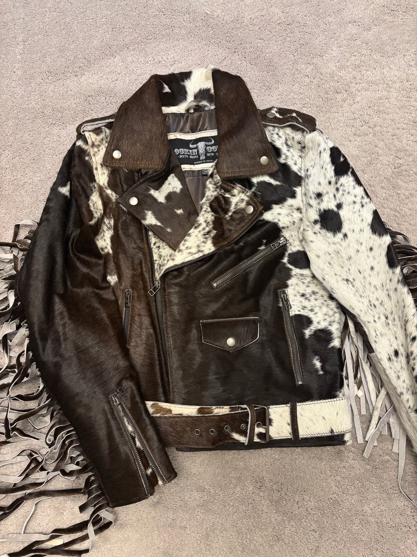Hair-on Fringe Jacket Brown - Medium