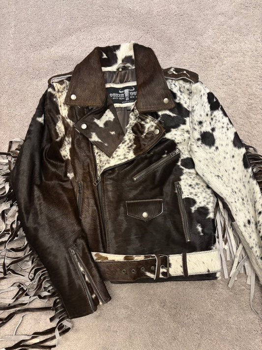 Hair-on Fringe Jacket Brown - Medium