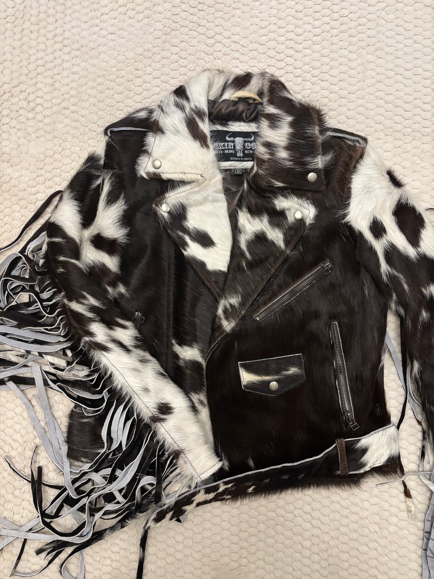 Hair-on Fringe Jacket Black - Medium