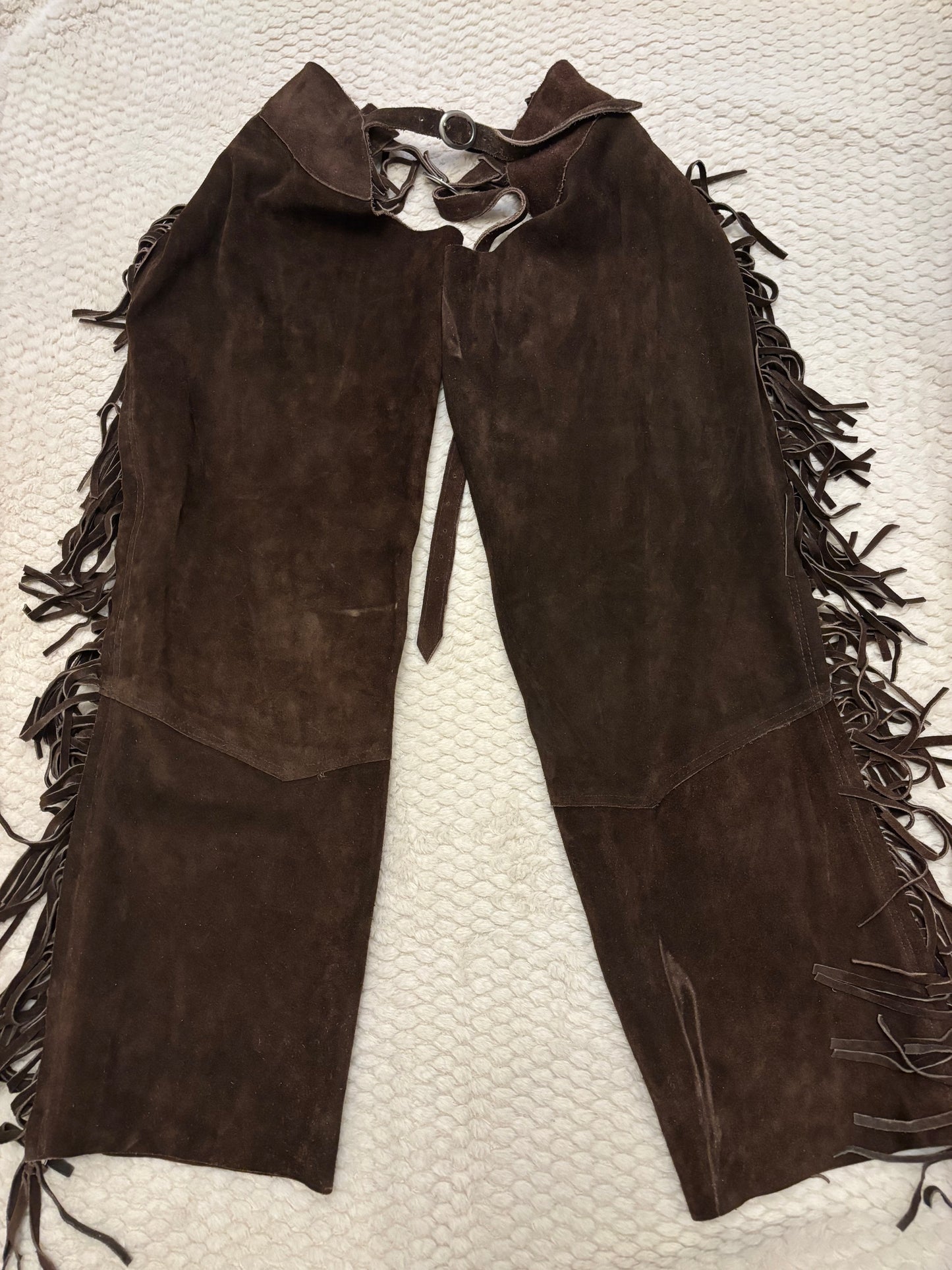 Dark Brown Suede Fringe Chaps