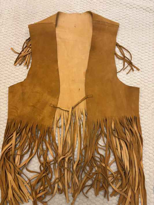 Vintage Brown Suede Fringe Vest