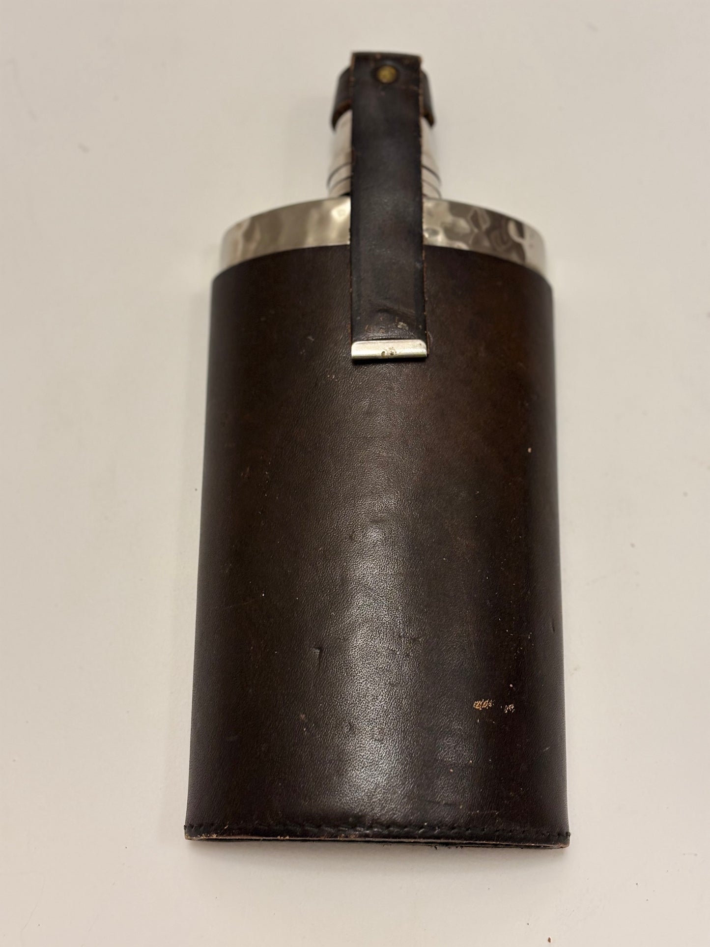 Flask with Leather Cover with Shot Glasses