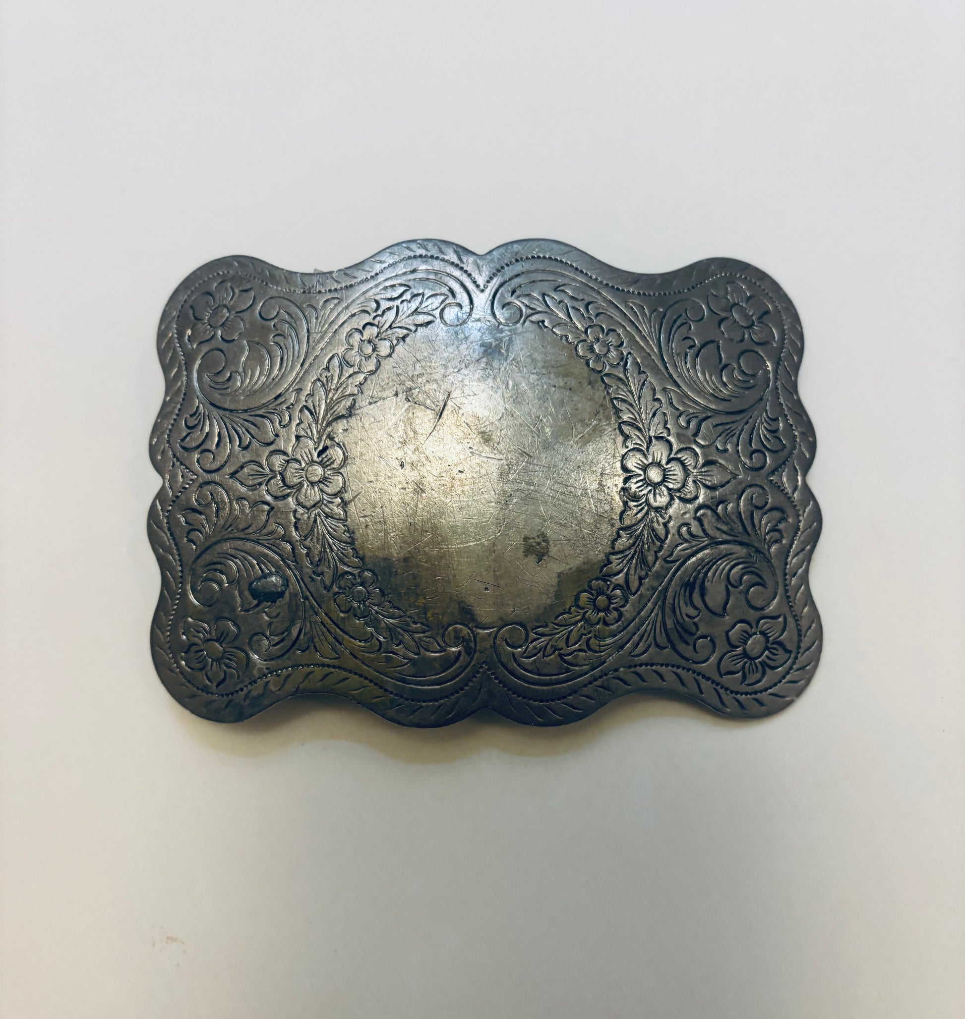 Vintage Nickel Silver Scalloped Buckle