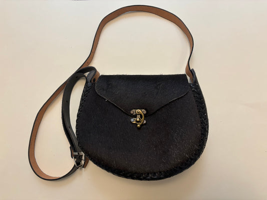 Hair-on-hide Crossbody Dark Brown