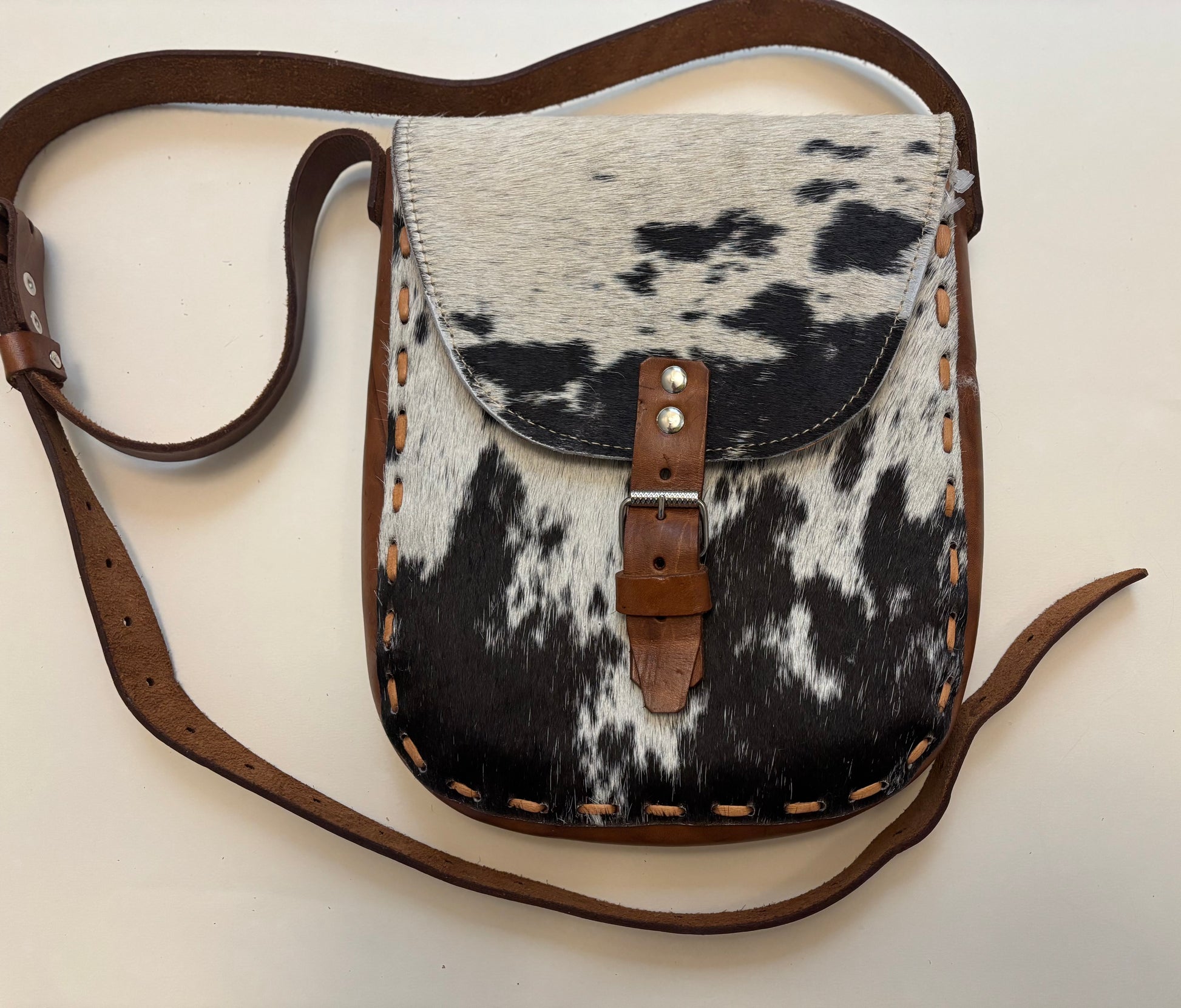 Hair-on-hide Cowprint Crossbody Pouch