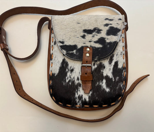 Hair-on-hide Cowprint Crossbody Pouch