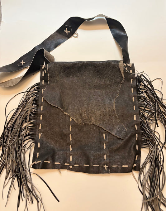 Leather Fringe Stitched Bag
