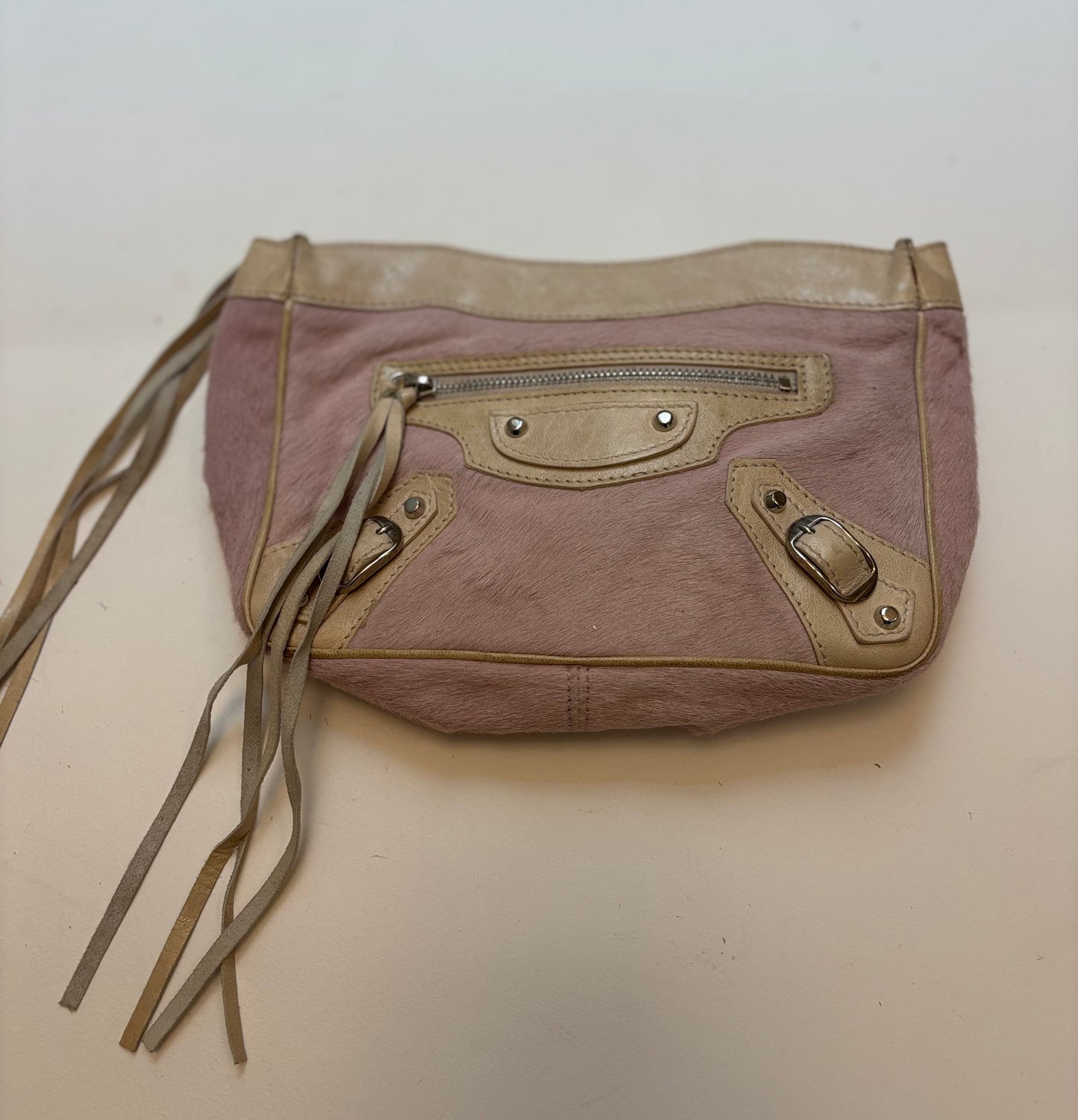 Pink Hair-on-hide Shoulder Bag