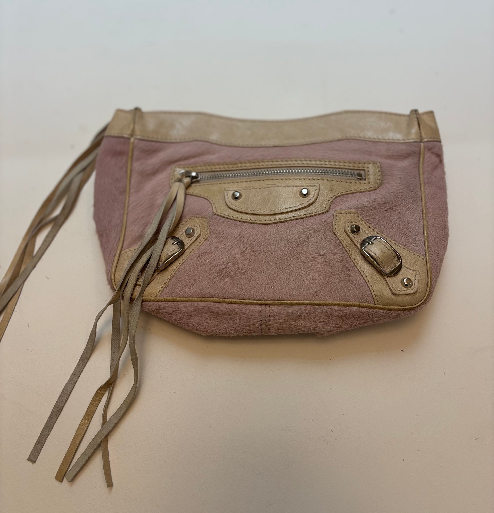 Pink Hair-on-hide Shoulder Bag