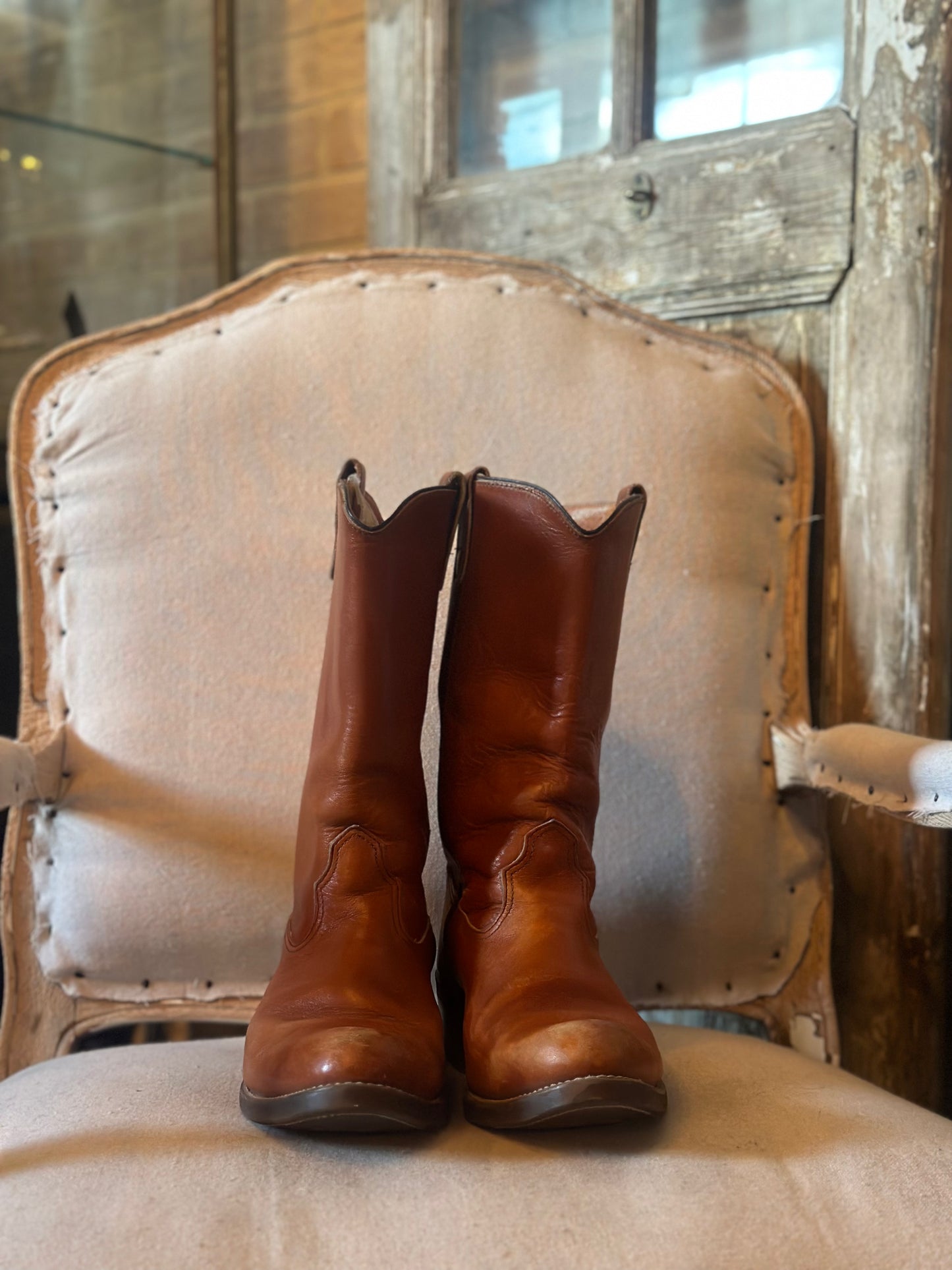 DOUBLE H BROWN COWBOY BOOTS M10