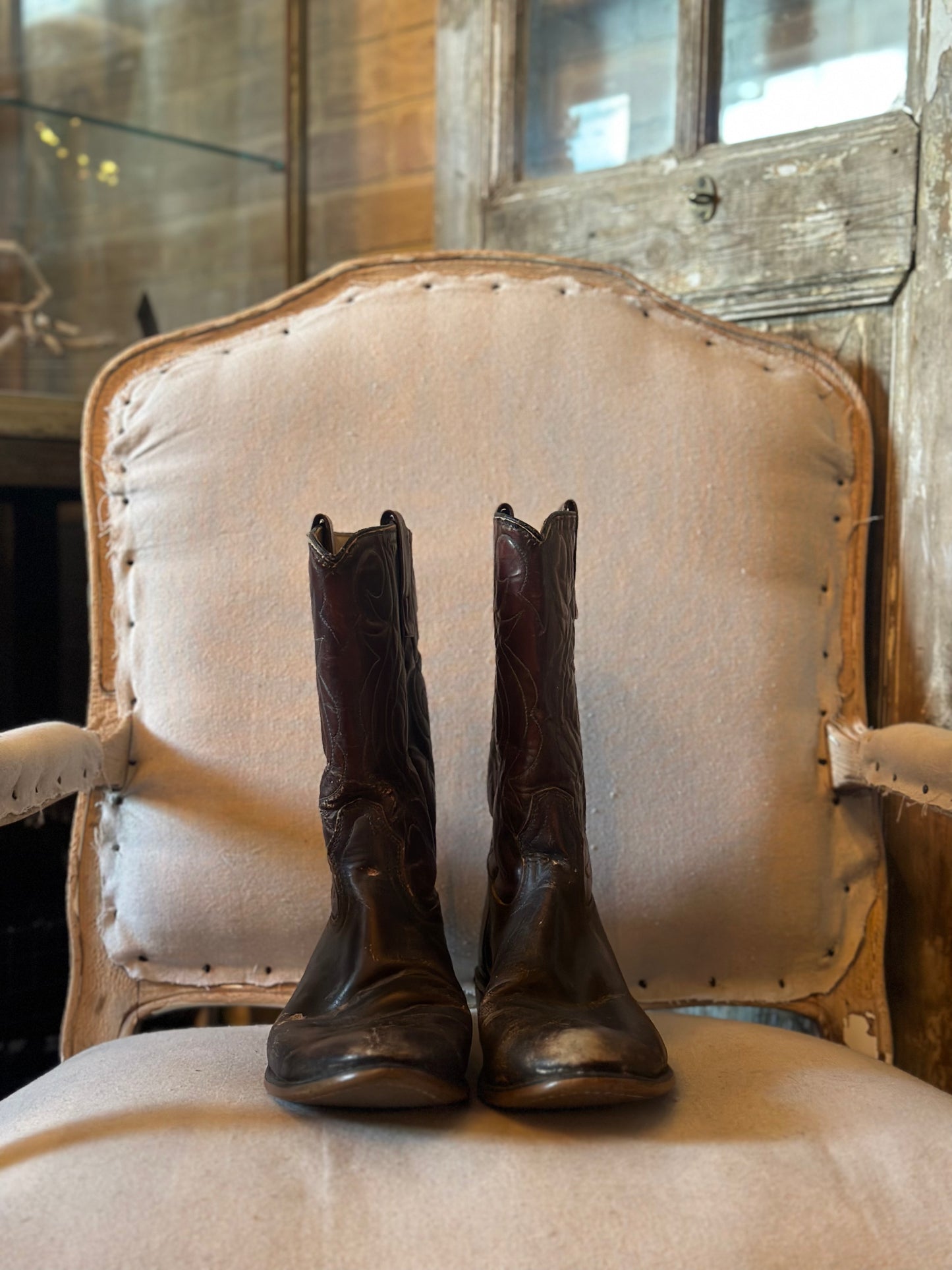 ACME TWO TONE BROWN COWBOY BOOTS M12