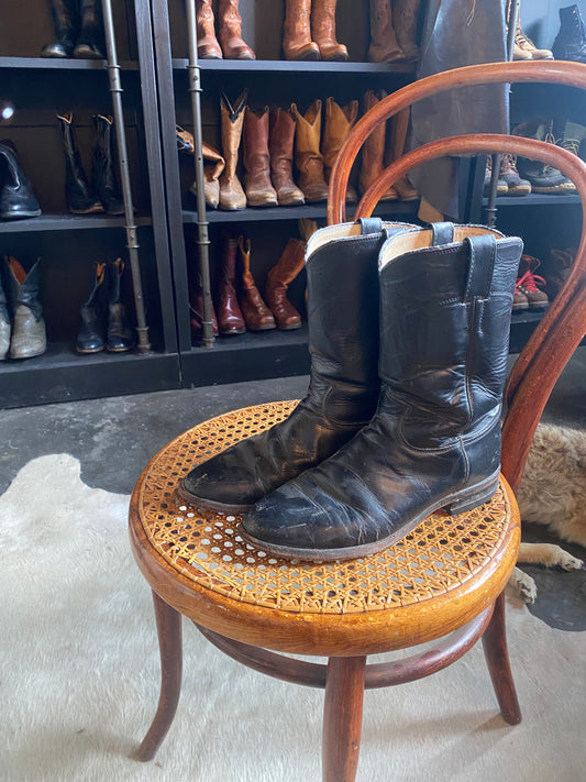 BLACK JUSTIN COWBOY BOOTS