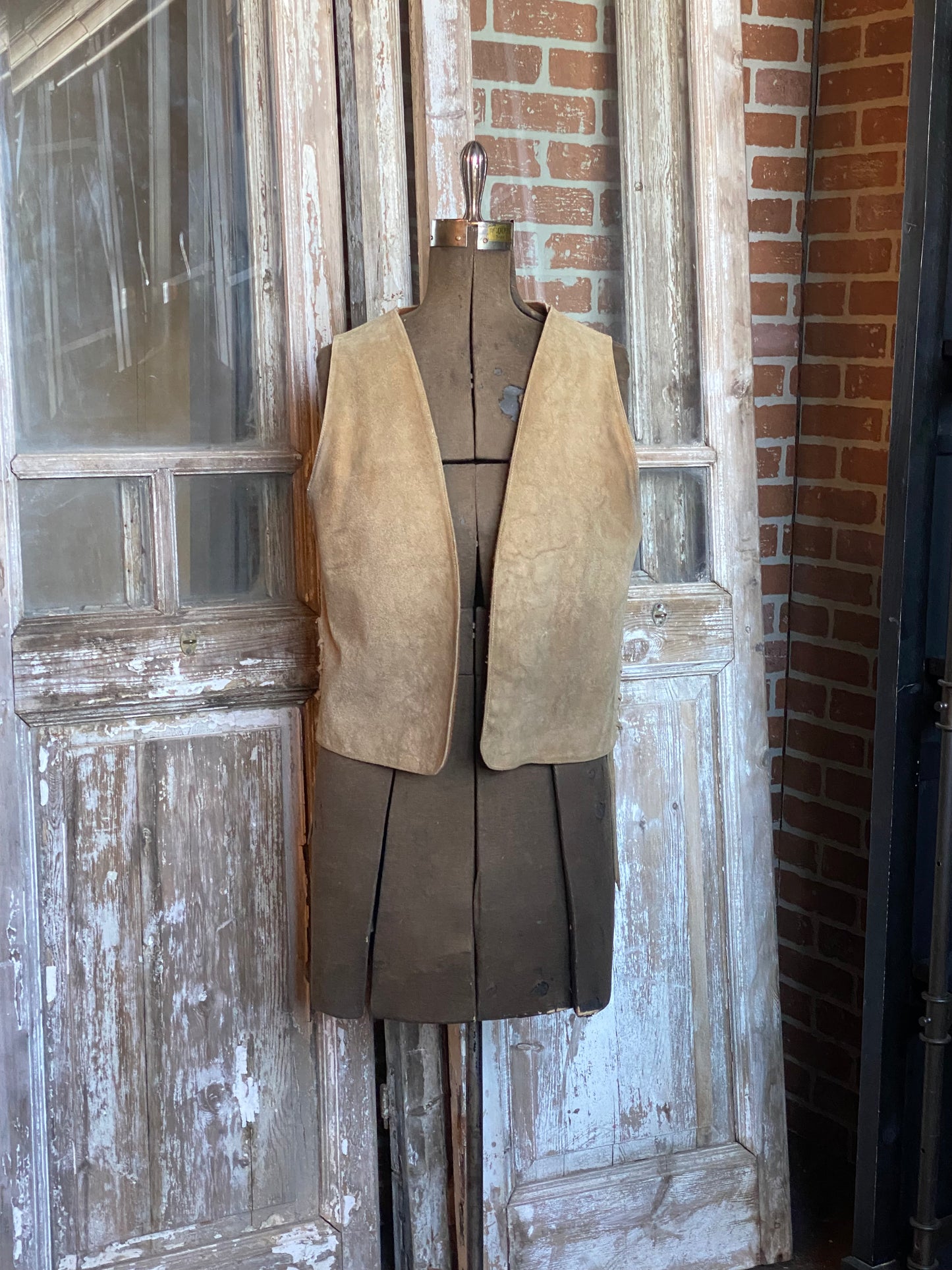LIGHT TAN DISTRESSED SUEDE VEST