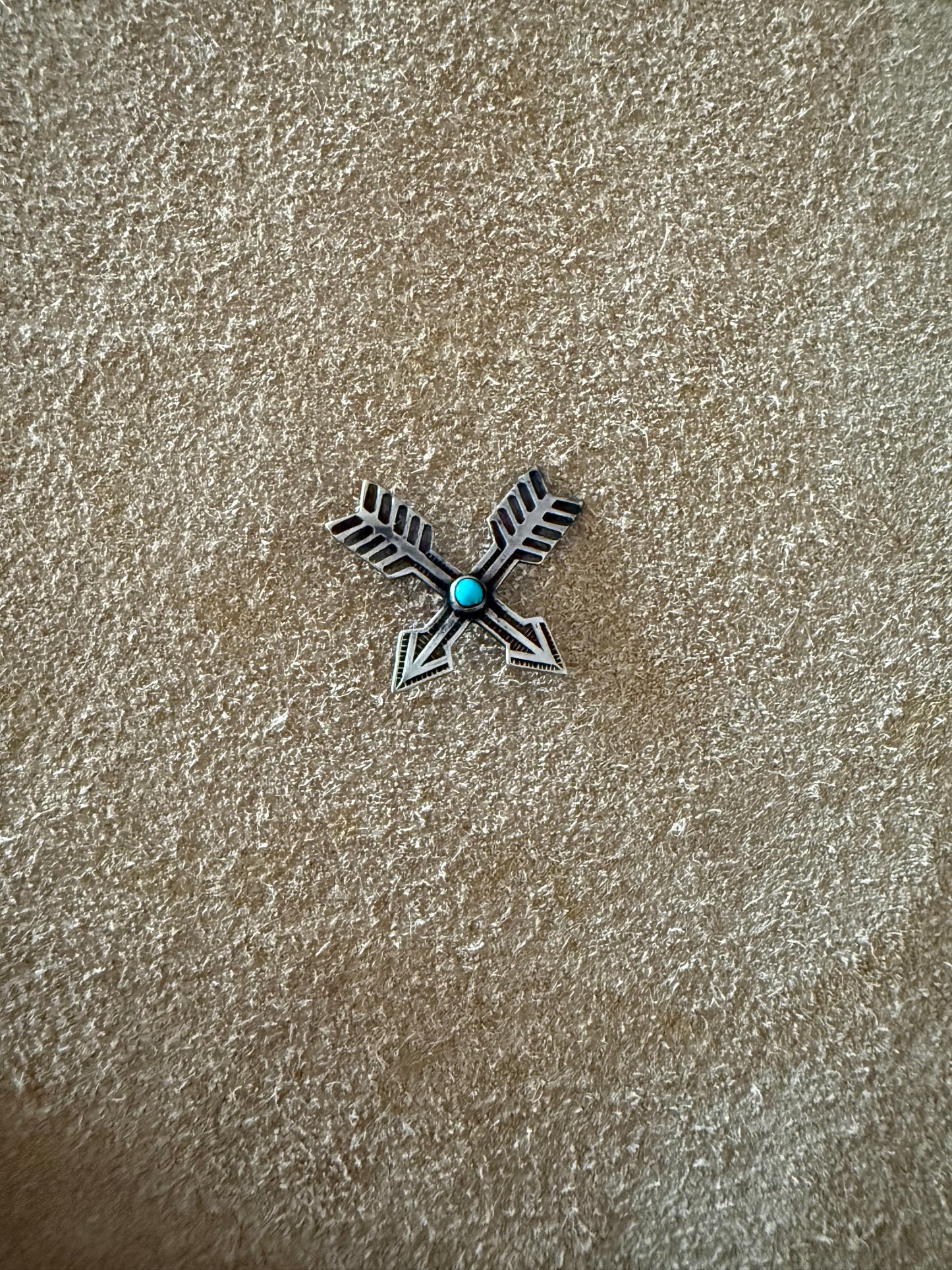 Silver and Turquoise Fred Harvey Arrow Pin