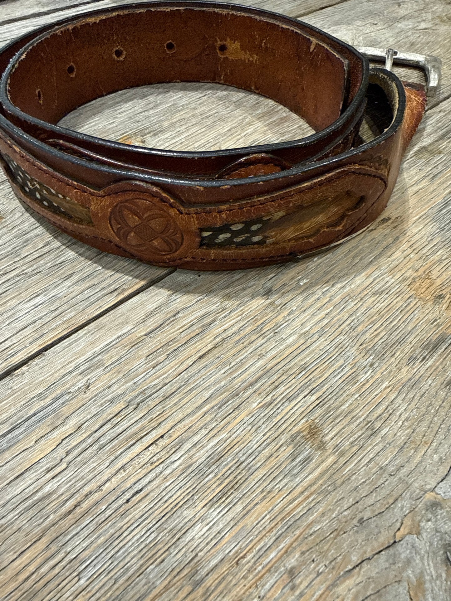 Leather and Feather Belt