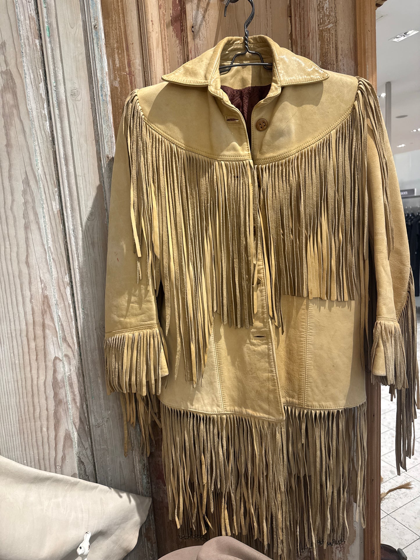 Vintage Custom Tan Fringe Jacket